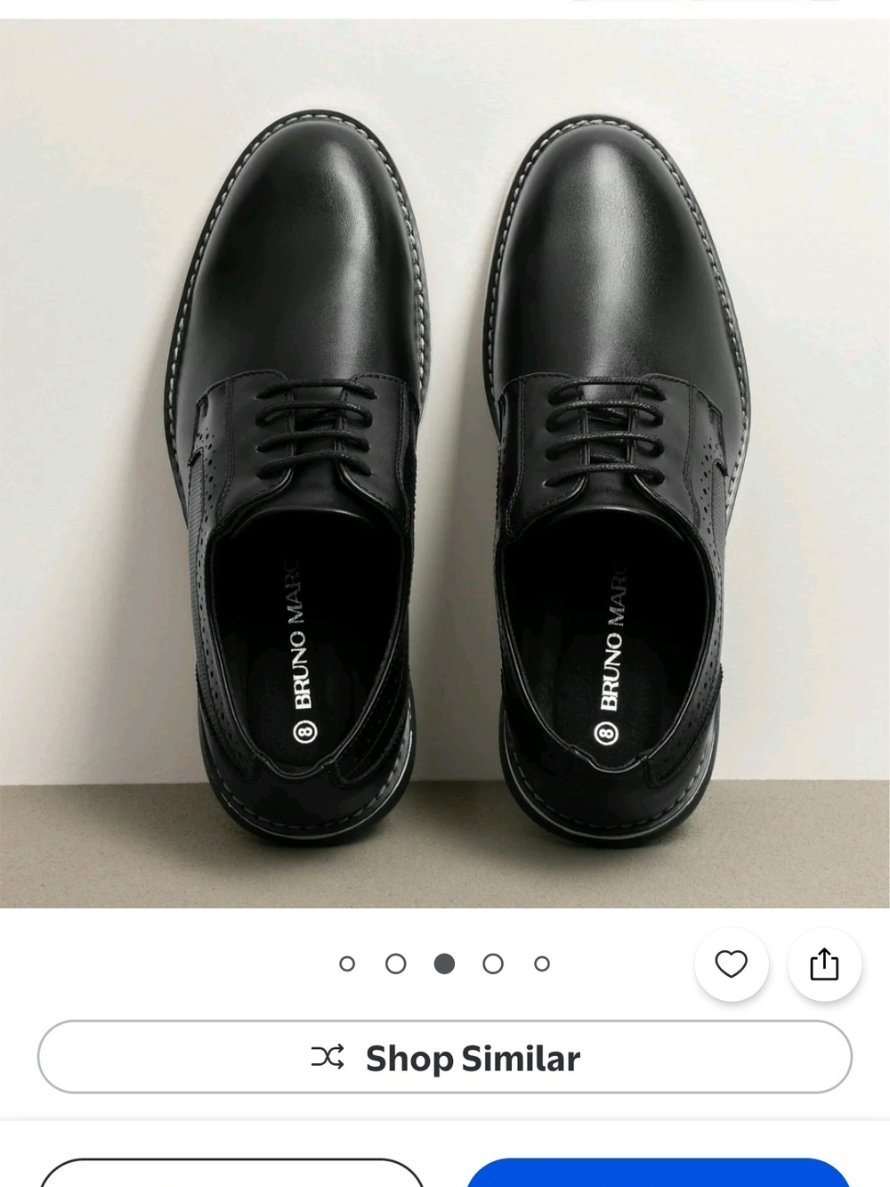 Men's Black Derby Shoes Bruno Marc Size 7